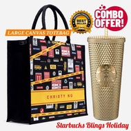 💯🇲🇾 𝙏𝙃𝙀 𝙈𝘼𝙇𝘼𝙔𝙎𝙄𝘼𝙉 𝘿𝙃𝙇 ➕️ 𝙂𝙀𝙉𝙐𝙄𝙉𝙀 𝙎𝙏𝘼𝙍𝘽𝙐𝘾𝙆𝙎 COMBO LARGE TOTE BAG & VENTI TUMBLER, GROCERY, SHOPPING B
