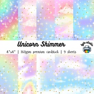 9 Sheets Unicorn Shimmer by byte studio | Cardstock Premium Paper Junk Journal Stationery