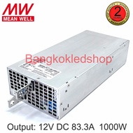 สวิตซ์ชิ่งพาวเวอร์ซัพพลาย SE-1000-12 POWER SUPPLY 83.3AMP 12V 1000W ยี่ห้อ MEAN WELL ( มีนเวล ) หม้อแปลงไฟฟ้าสำหรับแอลอีดี รุ่นตะแกรง