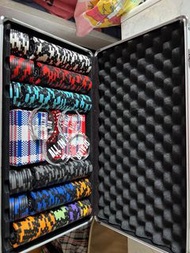 (連墊連全新洗牌機) 德州撲克 poker set 300片籌碼