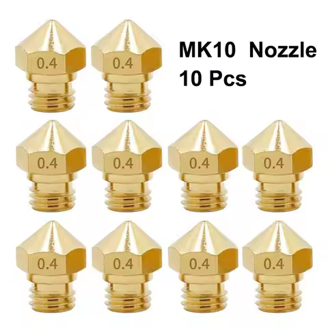 10 Pcs MK10 M7 Extruder Nozzle 3D Printer Nozzles 0.2/0.3/0.4/0.5/0.6/0.8/1.0mm Brass Extruder Print