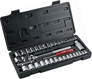 KENOH Socket Wrench Set, 40 pcs. Drive Size: 0.37 inch (9.5 mm) / 0.25 inch (6.35 mm)