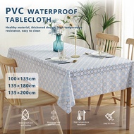 Waterproof Oil-proof PVC Table Cloth Dining Table 4-6 Chairs Meja Kopi Plastik Square Coffee Table