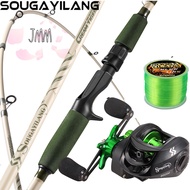 Sougayilang Set 1.8m Fishing Rod + Green Reel +  Fishing line Rod Reel (Max Resistance 8kg/1.8M/5.9f