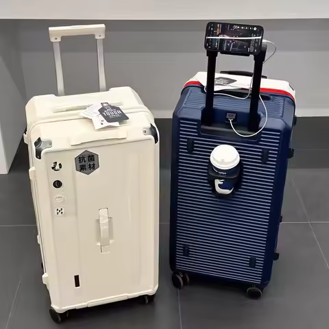 Multi-functional travel suitcase 22/24/26/28 inches silent swivel wheels thickened large capacity ro