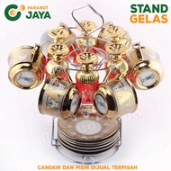 PARABOT JAYA - STAND HOLDER CANGKIR BO 1818 - Stand Pisin - Stand Glass Stainless - Stand Holder Sta