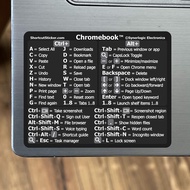 Chrome OS Reference Keyboard Shortcut Sticker - Black Vinyl Size 3x2.4 for Any Chromebook Laptop Com