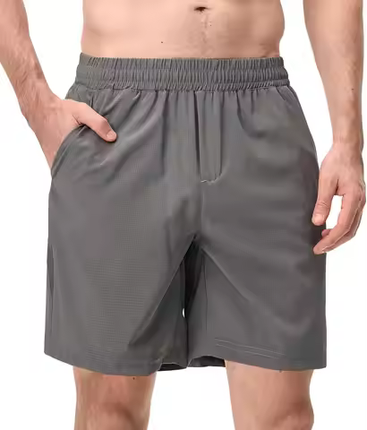 Men's Athletic Shorts Quick-Dry Breathable Mesh Shorts Drawstring Workout Running Shorts for Men wit