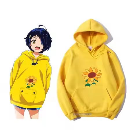 Anime WONDER EGG PRIORITY Ohto Ai Hoodie Pullover Yellow Sweatshirt Anime Cosplay Halloween For Men 