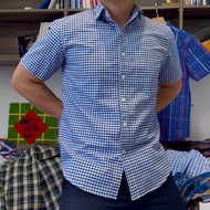 ApaceManson - Short-sleeved shirt with checkered front pocket COTTON 98% for Men Menswear COLOR 21 N