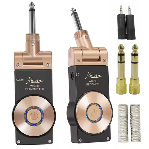 Rowin Guitar Wireless Systems Gold 2.4GHz Transmission Guitar Transceiver Receiver Transmitter Ampli