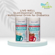 LIVE-WELL GLUCOsential+ 400g -Complete Nutritional Drink for Diabetics(exp 9/2026)