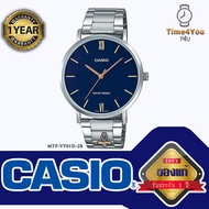 ของแท้100% นาฬิกา คาสิโอ CASIO รุ่น MTP-VT01D-2B นาฬิกาข้อมือ นาฬิกาผู้ชาย สายสแตนเลส ประกัน1ปี ร้าน Time4You T4U