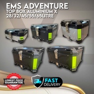 EMS Adventure Top Box aluminium X design Motorcycle 28L 32L 45L 55L 65L