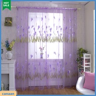 canaan|  Flower Pattern Voile Rod Pocket Window Curtain Sheer Drape Home Bedroom Decor