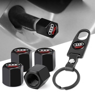 Car Logo Tire Valve Stems Cap Keychain Style Wheel Air Valve Cover For Audi A1 A3 A4 A5 A6 A7 A8 Q3 