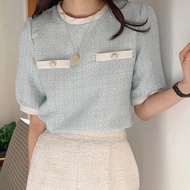 Nicole ️ Chanel Style Round Neck Knitted Sweater Top