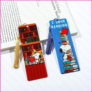 HK2 Cute Cartoon Snoopy Acrylic Tassels Bookmark Gift For Kids Souvenirs Collections HK2