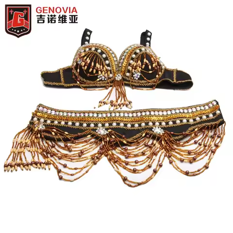 Tribal Style Belly Dance Costume 2 Pics Bra&Belt 34B/C 36B/C 38B/C Bra Oriental Dance Beaded Bra And