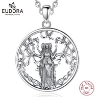 Eudora 925 Sterling Silver Triple Moon Goddess Necklace Hecate Amulet Pendant Triple Goddess Jewelry
