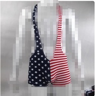 European American Popular Borat Mankini Male Gini Swimming Sling Polat Boxer Briefs Star Stripes
