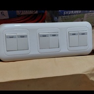 Saklar Seri/Dauble Lampu 3 Gang Sambungan Isi 6 pcs Saklar Panasonic