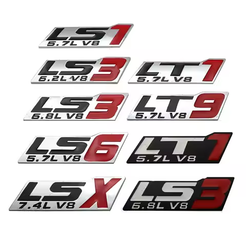 Car Body Badge LT1 LT9 LS1 LS2 LS3 LS6 LSX Rear Trunk Emblem Sticker for Jeep Volvo KIA Lexus Peugeo