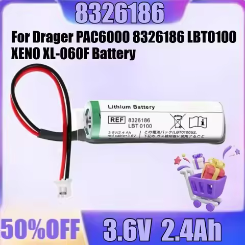 New 8326186 3.6V 2.4Ah High Quality Battery for Drager PAC6000 8326186 LBT0100 XENO XL-060F Battery