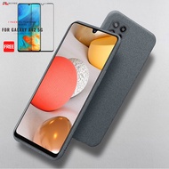 PlusCase for Samsung Galaxy A42 5G Soft Sandstone Case + FREE Tempered Glass Screen Protector Film