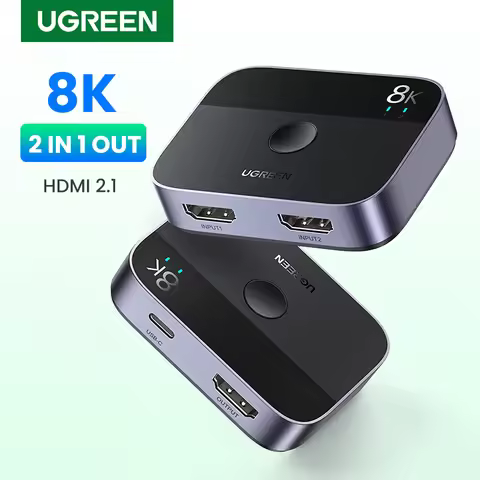 UGREEN 8K HDMI Splitter 4K 144Hz 2 In 1 Out for TV Xiaomi Xbox Series PS5 HDMI Cable Monitor Project