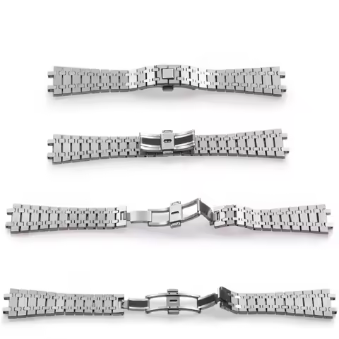 26mm Silver 316L Stainless Steel Bracelet For AP 15400 Audemars Piguet Royal Oak Strap Men waterproo
