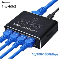 1000mbps 1 In 4 Out Ethernet Adapter 1 To 2/3/4 Rj45 Lan Internet Splitter Cat 6 Rj45 Gigabit Switch