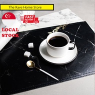 Marble PU Dining Western Food Non Slip Heat Insulation Mat Table  Placemat  Waterproof