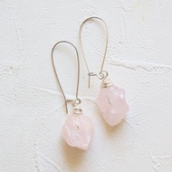 粉晶耳環 天然石手工耳環 原石耳環 水晶耳環 金/銀/古銅