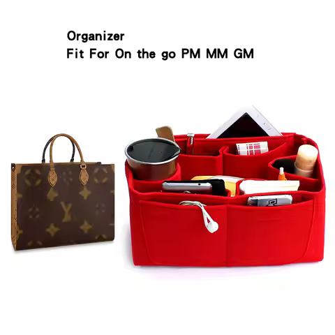 Felt Insert Bag Organizer For ONTHEGO Tote PM MM GM,Cosmetic Bags Handbag Shaper,Woman Travel Storag