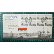 R80 1990 FDC 19th Century with postage stamps 10 X 15c booklet, Registered First Day Cover