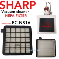 (FREE SPONGE) Vacuum Cleaner Hepa Filter Sharp ECNS16 Replacement