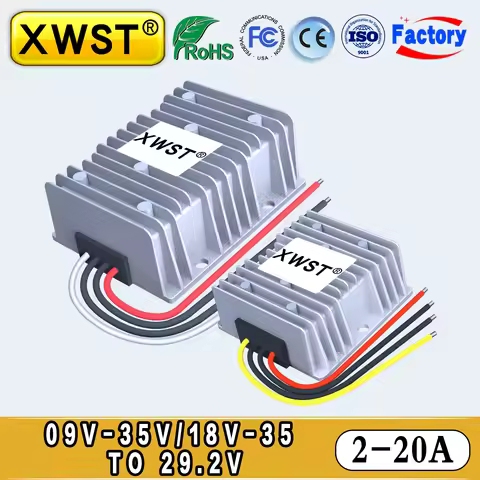 XWST DC DC 24V Battery Charger 9-35V to 29.2V 18-35V to 29.2V 2A -20A Constant Current Lithium Lead-