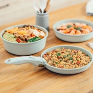 【WOKY沃廚】塔塔鍋 可拆把手鈦陶瓷不沾鍋22CM (3鍋7件組)