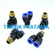 BESTSELLER!! PNEUMATIC Y FITTING 2 TUBE SIZE 8 MM THREAD UK.1/8" MPX 08-01