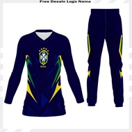 BRAZIL TUNIC JERSEY FULLPRINTWanita | BRAZIL FOOTBALL JERSEY | FREE CUSTOM BRAZIL T-SHIRT