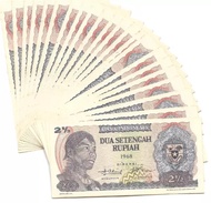 uang 2 1/2 rupiah sudirman thn 1968 kondisi aunc