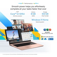 ์โน็ตบุ๊ค NOTEBOOK ASUS X1504VA-ROSE365WA 8GB/512GB i3-1315U