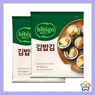 Bibigo Gimbap Seaweed Sheets 22g Premium Korean Roasted Nori for Sushi Kimbap Roll