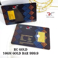RC GOLD GOLD BAR 999.9 10.00GM BULLION BAR NEW BATIK DESIGN 10GM AU 999.9 24K PG CERTIFIED GOLD BAR 999.9