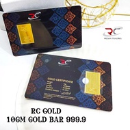 RC GOLD GOLD BAR 999.9 10.00GM BULLION BAR NEW BATIK DESIGN 10GM AU 999.9 24K PG CERTIFIED GOLD BAR 