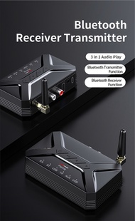 2 in 1 BT5.0 Transmitter Receiver with Low Latency Audio Up to 40 Meters Multi Interfaces TV PC etc