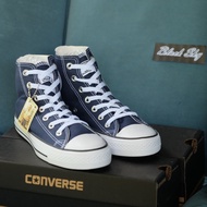 Converse All Star (Classic) ox - Blue Hi รุ่นฮิต สีกรม หุ้มข้อ รองเท้าผ้าใบ คอนเวิร์ส ได้ทั้งชายหญิง