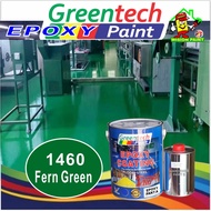 KE1460 FERN GREEN ( 5L ) Epoxy paint ( GREENTECH PAINT ) Cat Lantai ( 4L EPOXY Paint + 1L Hardener ) EPOXY FLOOR