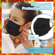 face mask 3ply Black Face Mask 50pcs ply Disposable Surgical Face Mask Makapal FDA Approved Heng de
